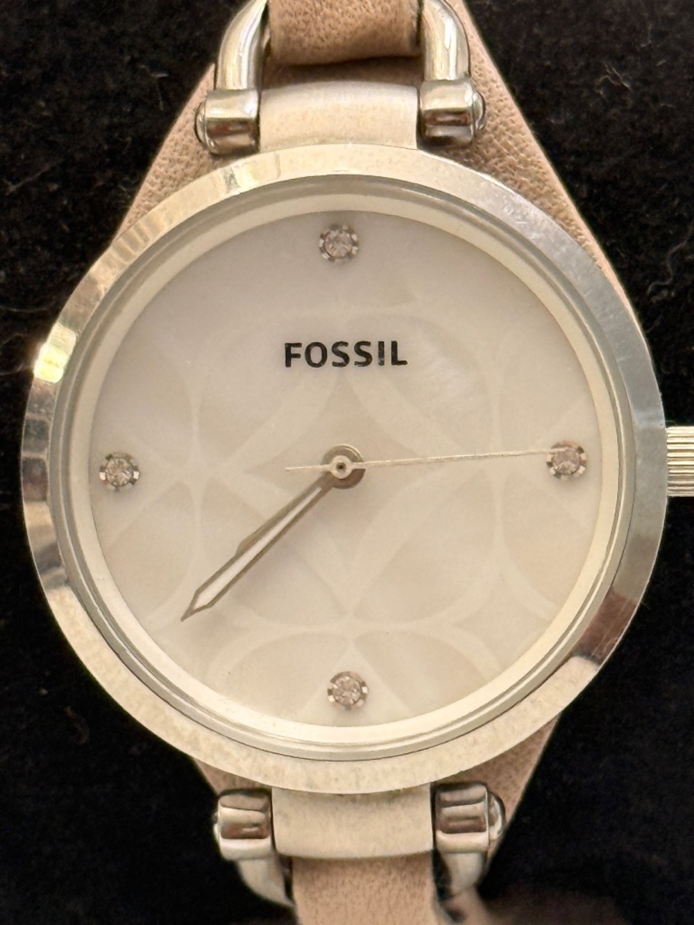 Fossil Light Pink Leather And Stainless Steel Wrist Watch #10